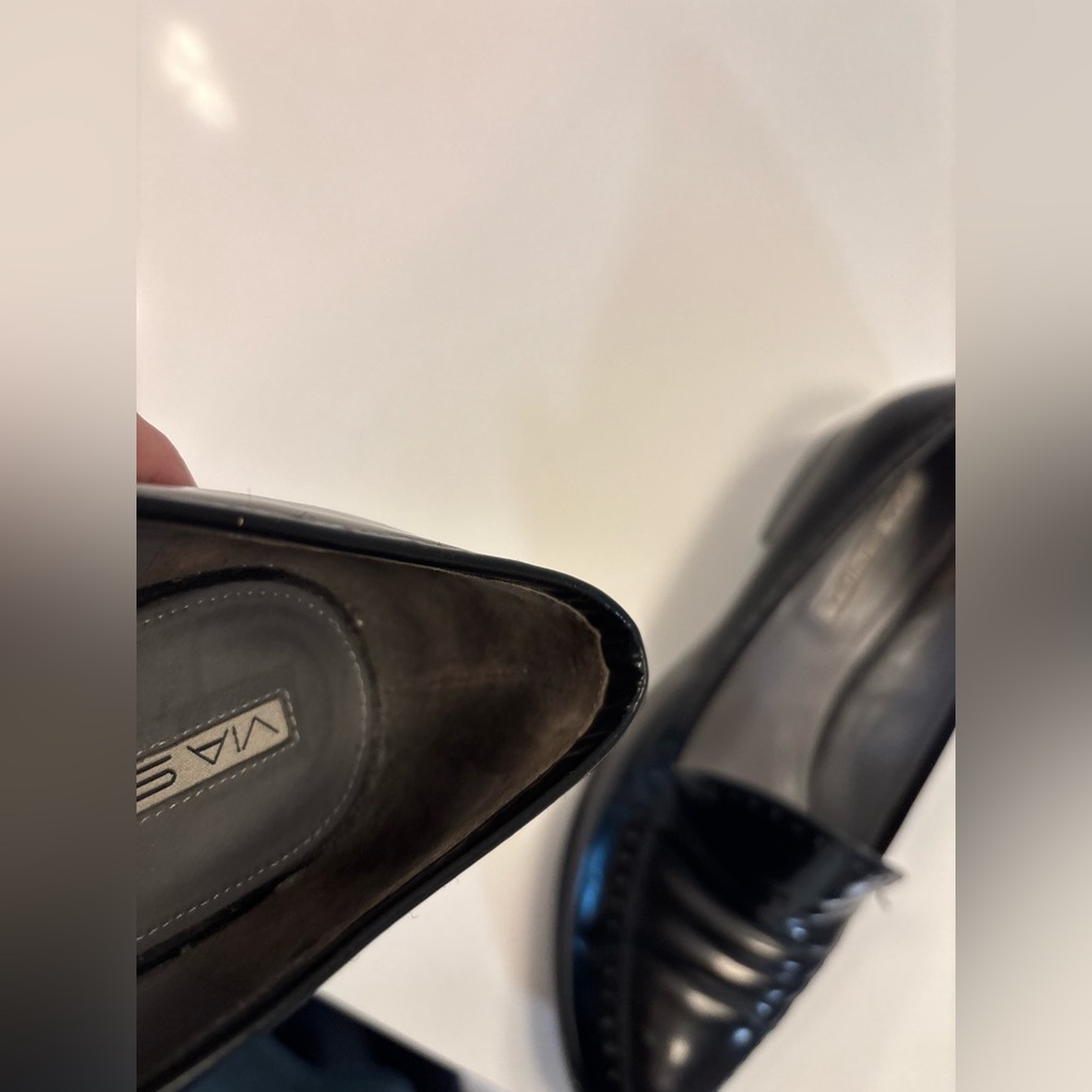 Via Spiga Black Patent Leather Pointed Loafers - Picture 11 of 15